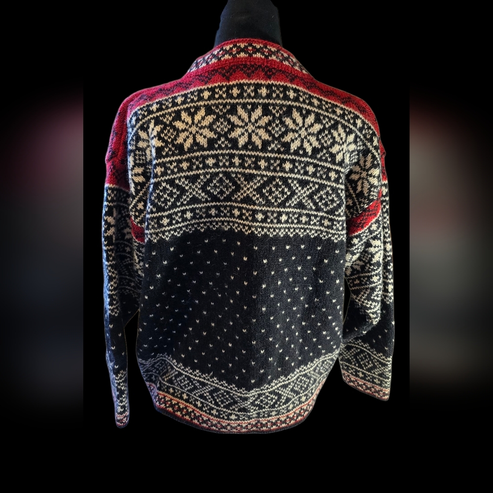L.L. Bean Henley Wool Sweater Medium - Picture 2 of 5